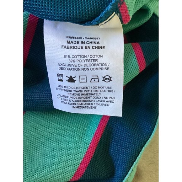 Nike -‎ Men's Stripe Golf Polo Size: Medium Color: Teal/Pink - Picture 8 of 12